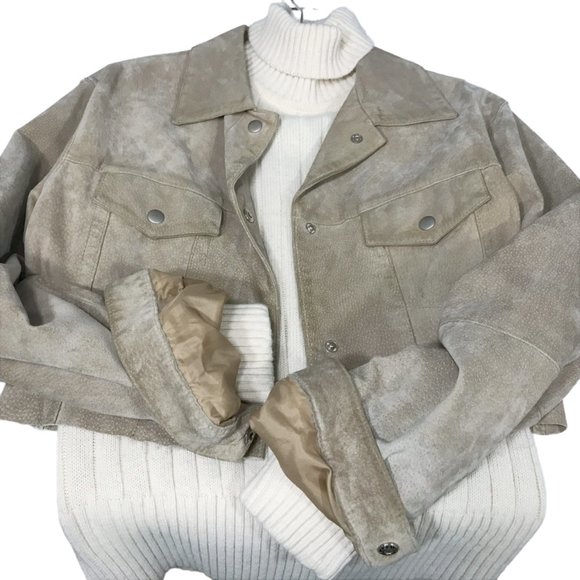 Vintage Cropped Suede Jacket - Picture 4 of 15